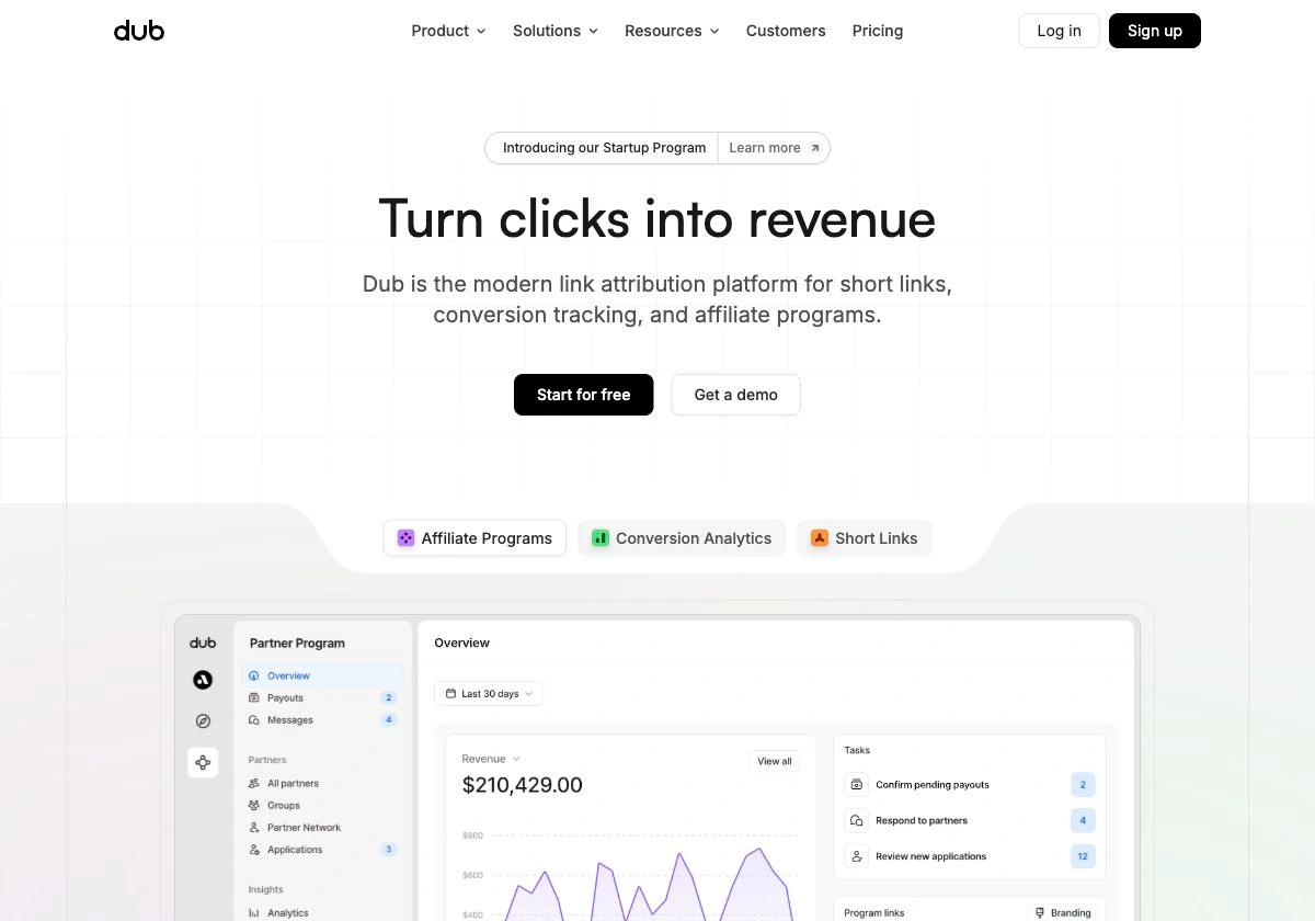Dub’s light website, saved as a design reference