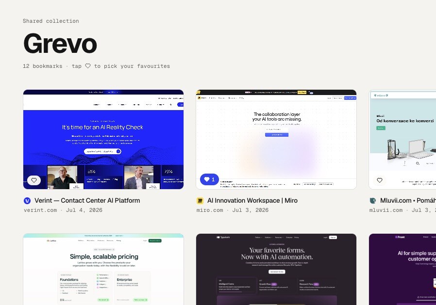 Moodmark public collection with saved visual references